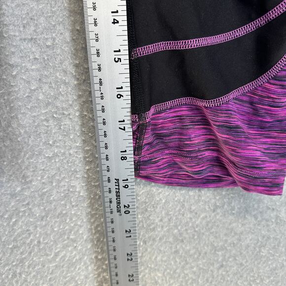 Xersion Performance Fit Leggings Womens Size Large Black Sizzling Purple Capri - Picture 8 of 8